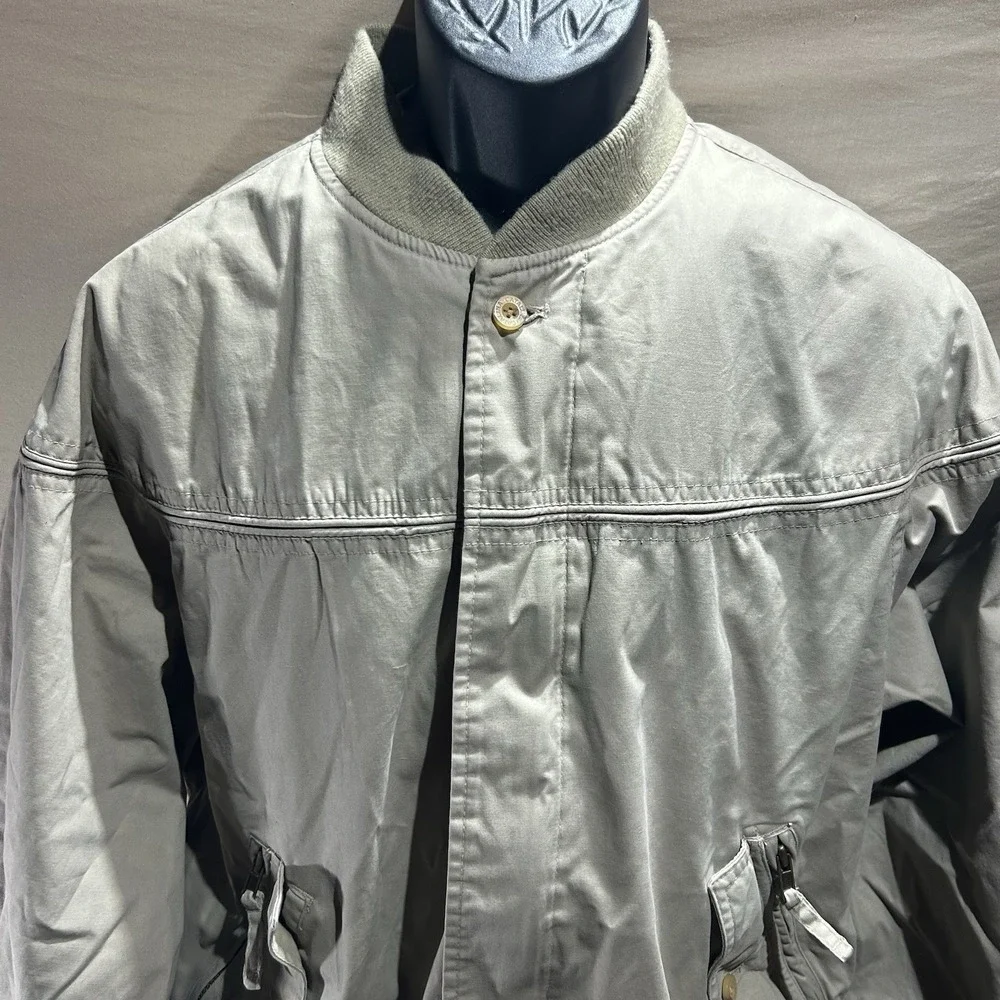 Vintage La Paz by Catalina Mens Medium Bomber Jacket Beige Zip Up Harrington